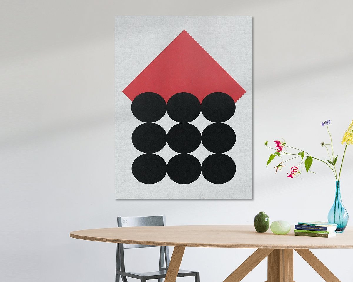 Voorbeeld van het werk in een kamer