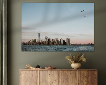 Skyline New York von der Upper Bay bei Sonnenuntergang von Trix Leeflang