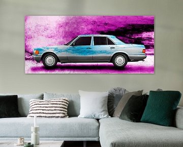 Mercedes-Benz S-Klasse W 126 Art Car in blue von aRi F. Huber