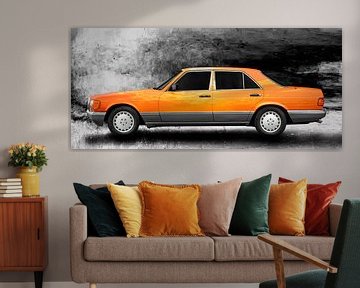 Mercedes-Benz S-Klasse W 126 Art Car in oranje