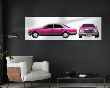 Mercedes-Benz S-Klasse W 126 double view in pink