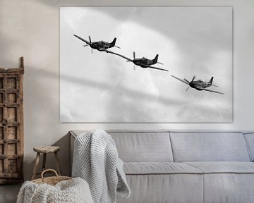 North American P-51D Mustang Formation by Robbert De Reus