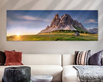 Alpenpanorama mit schöner Alm in den Dolomiten von Voss Fine Art Fotografie