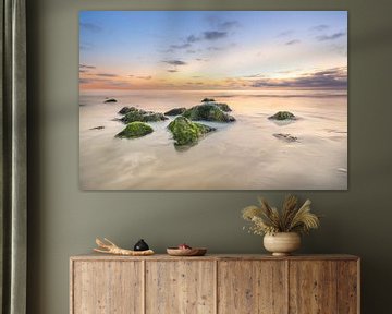 Strand von Ameland bei Sonnenuntergang von Peter Heeling