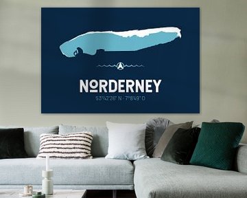 Norderney | Design-Landkarte | Insel Silhouette von ViaMapia