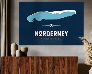 Norderney | Design kaart | Silhouet | Minimalistische kaart van ViaMapia