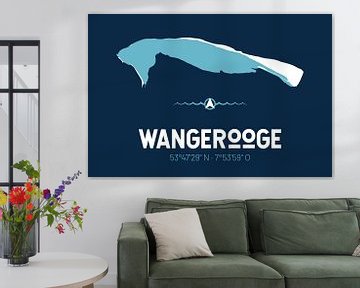 Wangerooge | Design-Landkarte | Insel Silhouette von ViaMapia