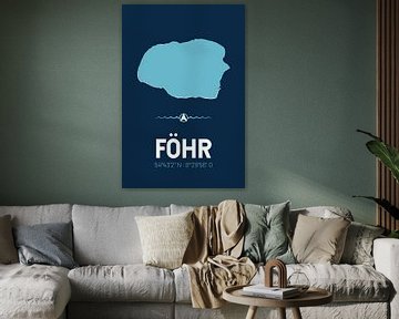 Föhr | Design-Landkarte | Insel Silhouette von ViaMapia