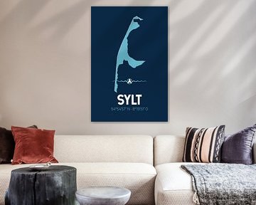 Sylt | Design-Landkarte | Insel Silhouette von ViaMapia