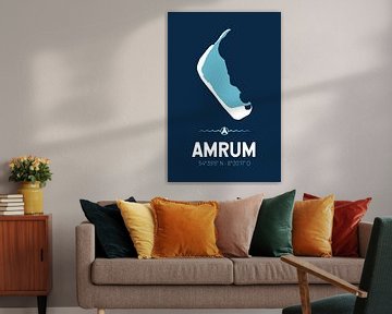 Amrum | Design kaart | Silhouet | Minimalistische kaart van ViaMapia