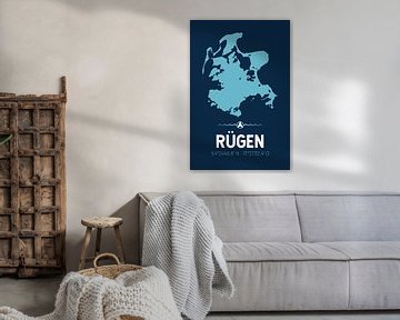 Rügen | Design-Landkarte | Insel Silhouette von ViaMapia