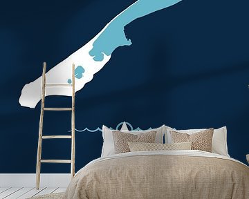 Vlieland | Map Design | Island Silhouette by ViaMapia