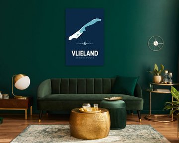 Vlieland | Design-Landkarte | Insel Silhouette von ViaMapia