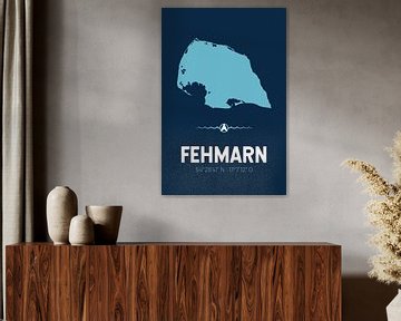 Fehmarn | Design kaart | Silhouet | Minimalistische kaart van ViaMapia