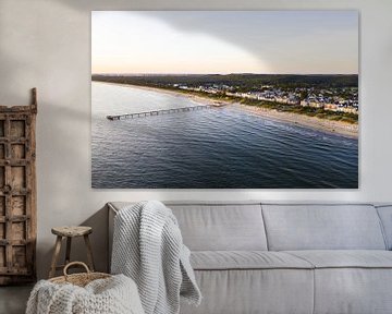 Vue aérienne d'Ahlbeck avec la jetée sur l'île d'Usedom sur Werner Dieterich