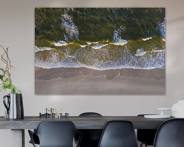 Beach and waves in Albeck on the island of Usedom by Werner Dieterich