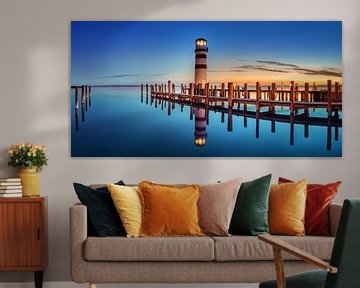 Vuurtoren Podersdorf aan het Neusiedlermeer in Oostenrijk van Voss Fine Art Fotografie