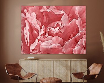 Pioenroos Art (Roze Versie) van Caroline Lichthart