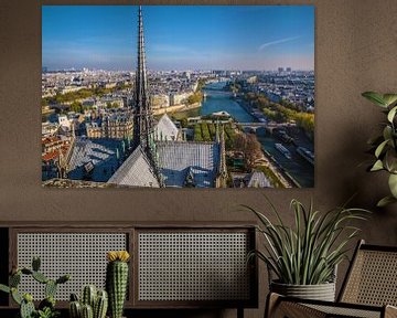 Vue de la cathédrale Notre Dame sur la Seine, Paris sur Christian Müringer