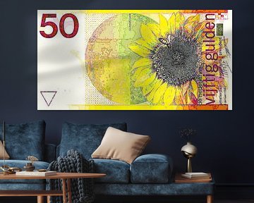 Moderne 50-Gulden-Banknote, Abstrakte digitale Kunstwerke von Art By Dominic
