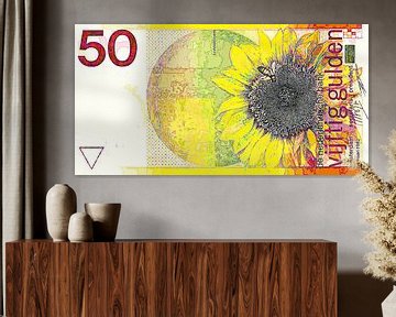 Bankbiljet van 50 Gulden Modern, Abstract Digitaal Kunstwerk