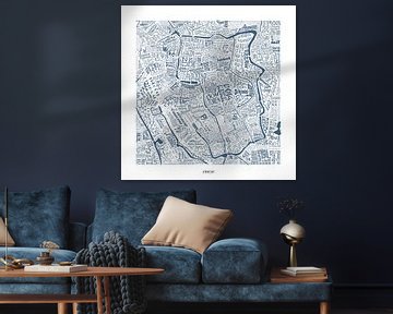 Utrecht plattegrond in straatnamen, uniek werk! van Vol van Kleur