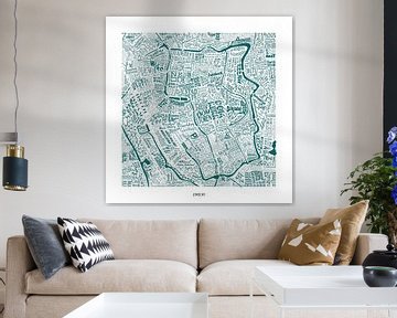 Utrecht als plattegrond met straatnamen en meer! van Vol van Kleur