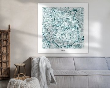 Utrecht als plattegrond met straatnamen en meer! van Vol van Kleur