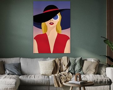 Vrouw met hoed, illustratie van Nynke Altenburg