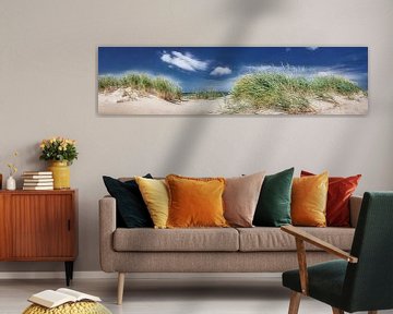 Panorama Dünenblick auf den Strand, und die Ostsee an einem warmen Sommertag. von Voss Fine Art Fotografie