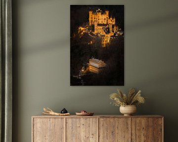 Le château de Hohenschwangau illuminé sur Henk Meijer Photography