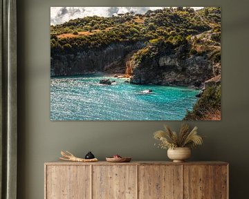 Ein Küstenabschnitt auf Zakyntos mit seinem Türkiesen meer von Fotos by Jan Wehnert