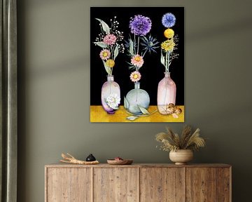 Fleurs séchées en vase sur Geertje Burgers