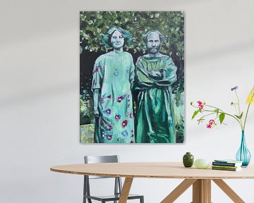 Gustav Klimt & Emilie Flöge van Helia Tayebi Art