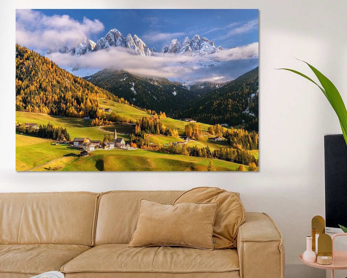 Voorbeeld van het werk in een kamer