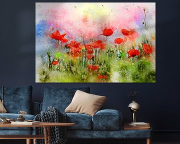 Poppy flower meadow by Claudia Evans