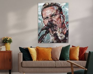 Metallica, James Hetfield schilderij. van Jos Hoppenbrouwers