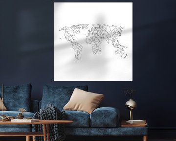 Geometrische Wereldkaart | Wandcirkel van Wereldkaarten.Shop
