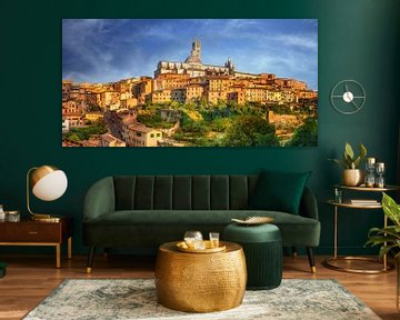 De kathedraal en de oude stad van Siena in Italië van Voss Fine Art Fotografie