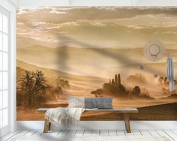 Breed Toscane landschap in Italië. XXL Panorama van Voss Fine Art Fotografie