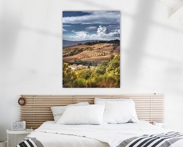 Cipressenroute met Toscane in Italië. van Voss Fine Art Fotografie
