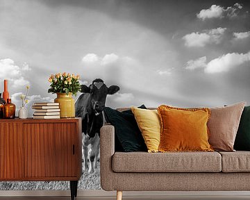 Group of cows in a meadow in black and white by Sjoerd van der Wal Photography