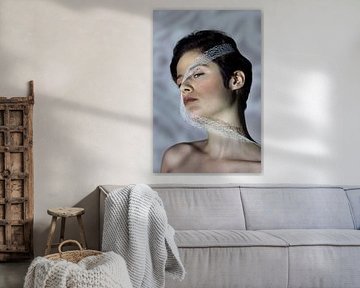 Woman with white ribbon