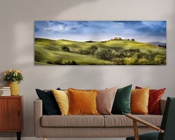 Panorama vert Paysage de collines en Toscane sur Voss Fine Art Fotografie