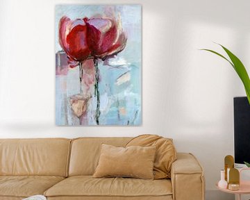 Tulpen abstract van Mieke Daenen