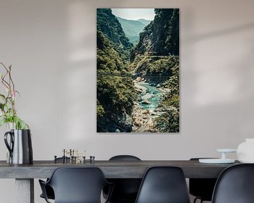 Pont suspendu dans le parc national des gorges de Taroko à Taïwan