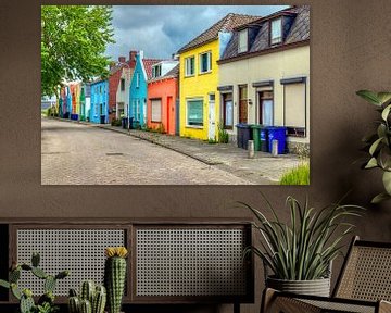 Kleurrijke straat in Roosendaal van W J Kok