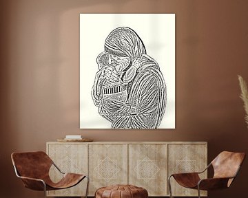Moeder Teresa met kind. van Jose Lok