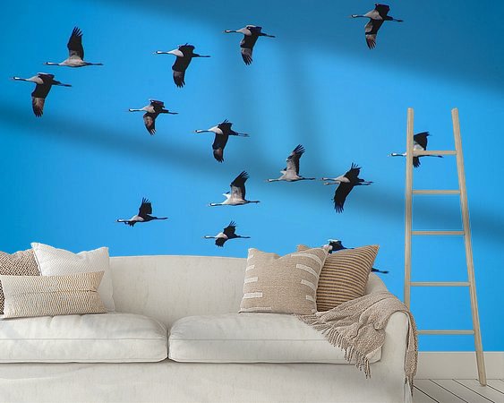 Voorbeeld van het werk in een kamer