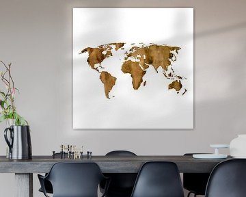 Wereldkaart van Espresso koffie | Wandcirkel van Wereldkaarten.Shop
